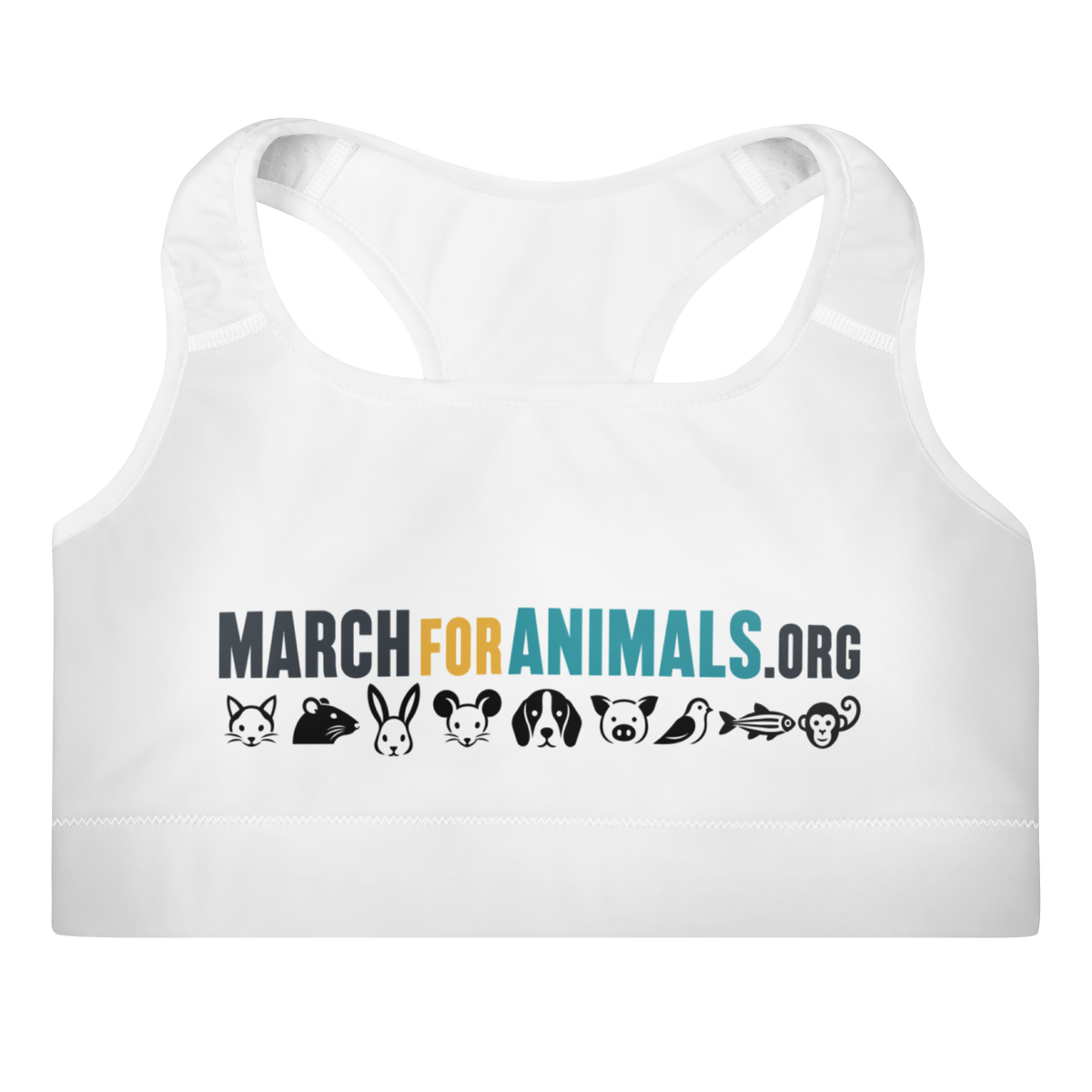 MBR March Padded Sports Bra - March to Abolish Animals Testing